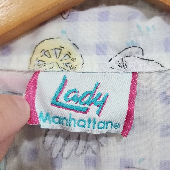 Vintage Lady Manhattan XXX Grannycore Cottagecore Pastel Print House Dress - Picture 11 of 12